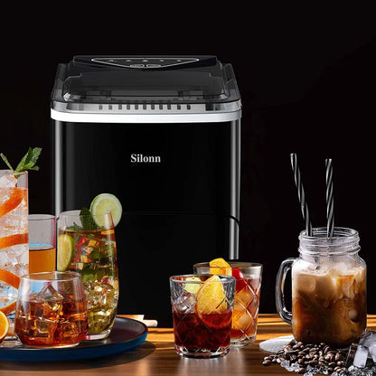 26 Lb.Daily Production Bullet Ice Countertop Ice Maker, Self-Cleaning Ice Makers